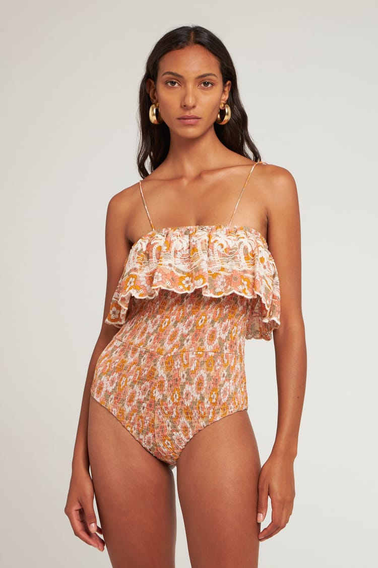 antik batik Body imprimé fleuri en voile de Coton