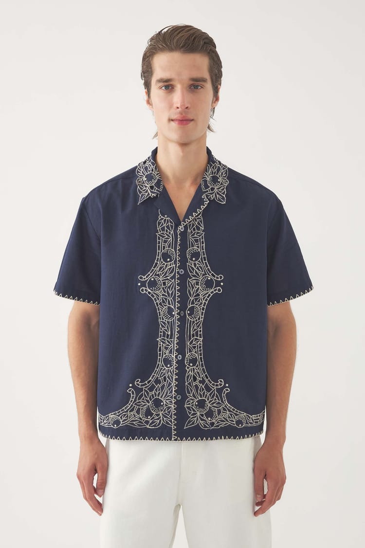 Antik Batik Chemise Brodée Dylan