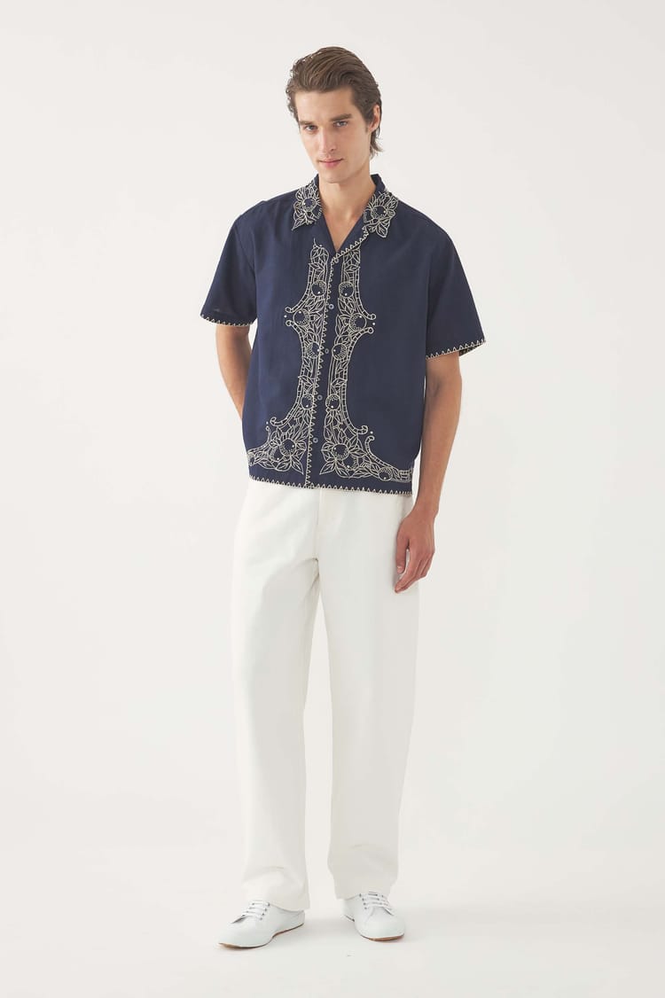 antik batik Chemise brodée Dylan