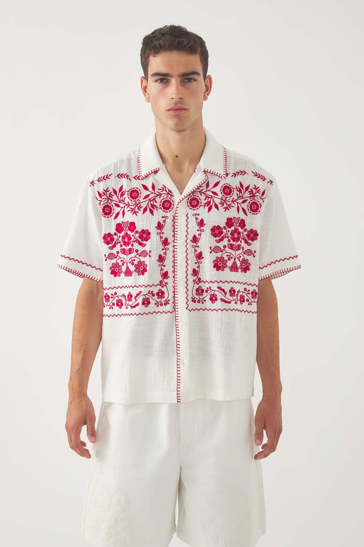 Antik Batik Chemise Brodée Mamie