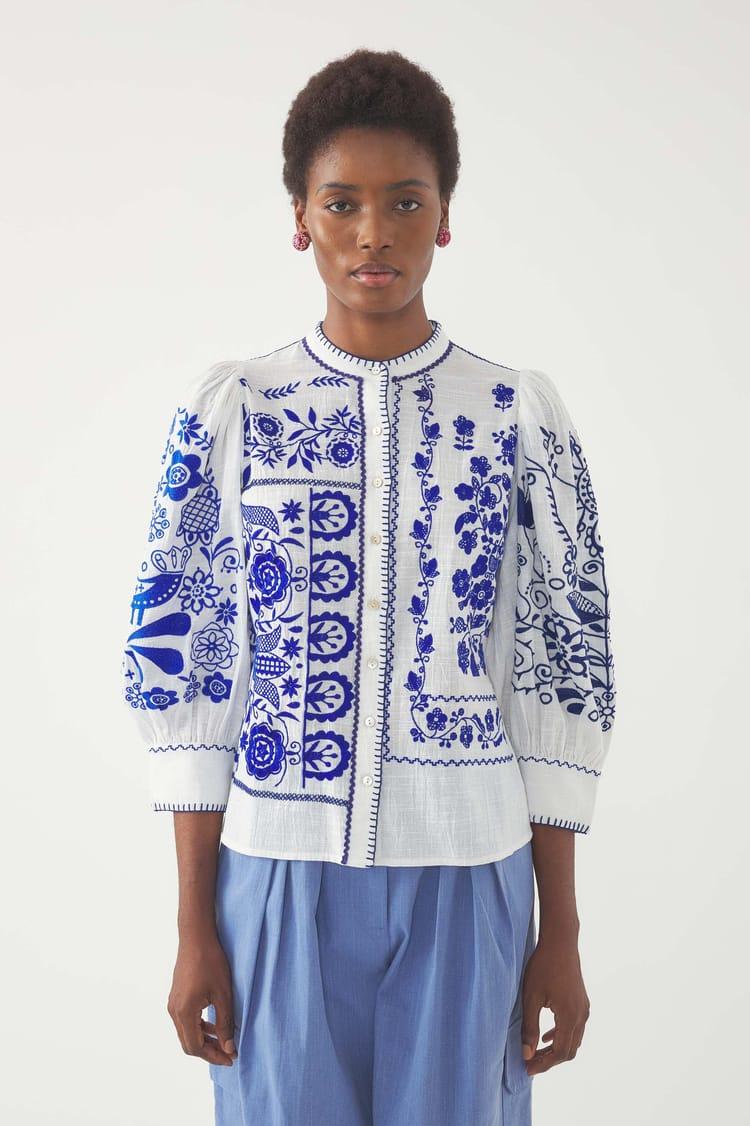Antik Batik Chemisier Brodé Mamie