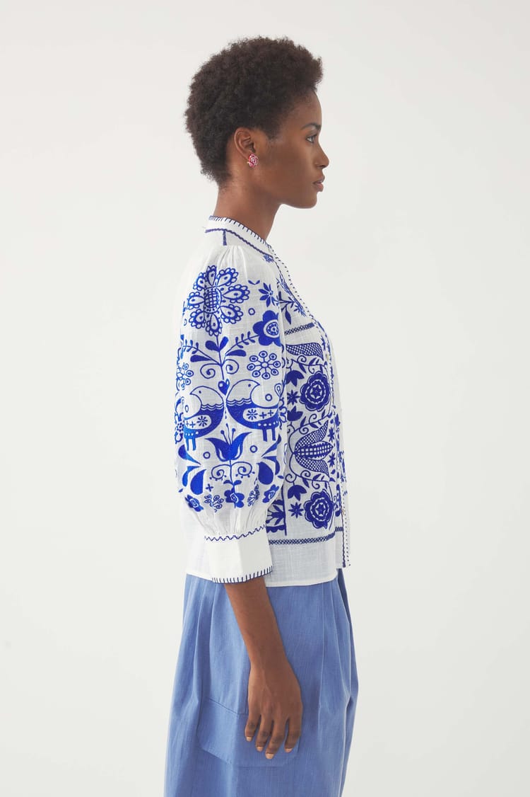 Antik Batik Chemisier Brodé Mamie