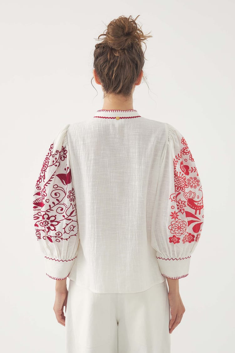 Antik Batik Chemisier Brodé Mamie