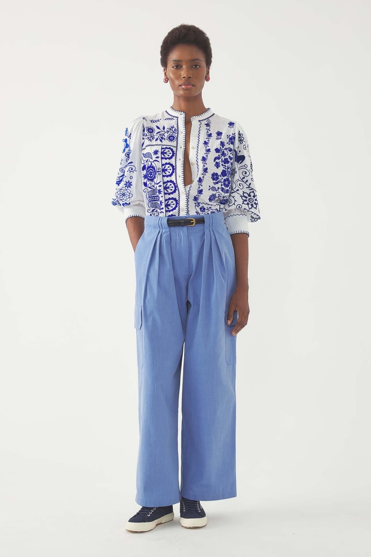 antik batik Chemisier brodé Mamie