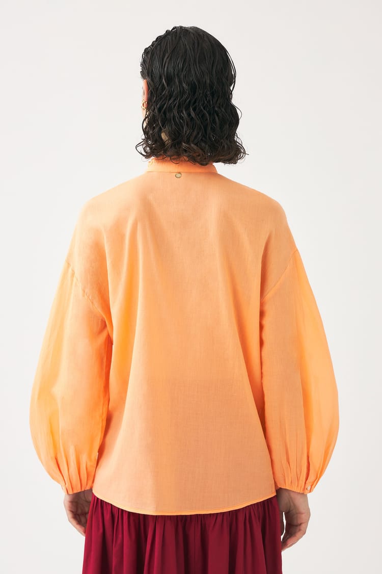 Antik Batik Chemisier Fluide Mandarine