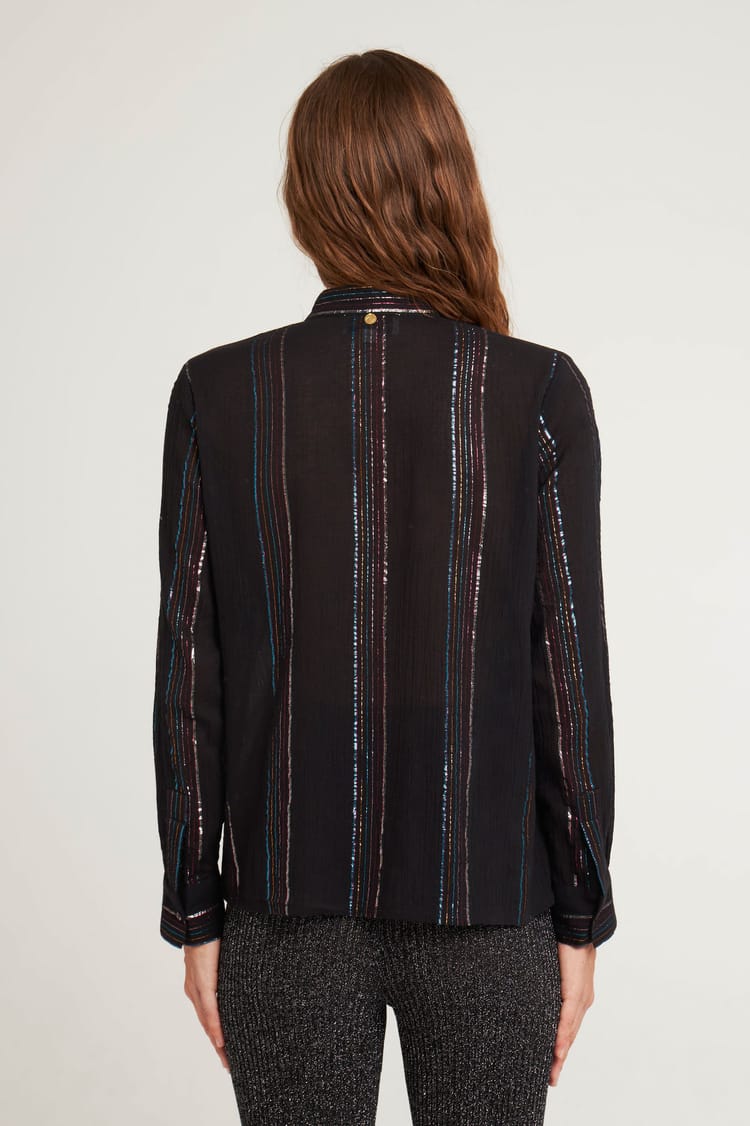 Antik Batik Chemisier Noir En Crêpe De Coton