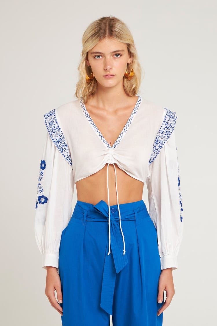 Antik Batik Crop Top Boho Chic