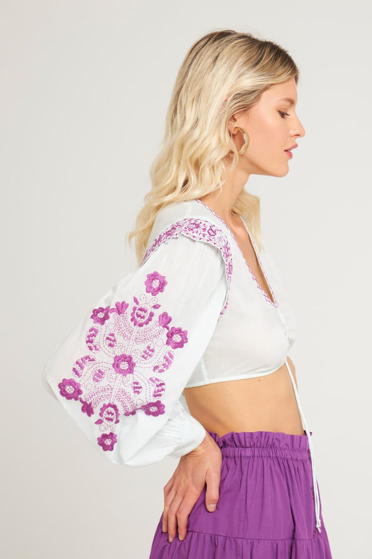 Antik Batik Crop Top Brodé