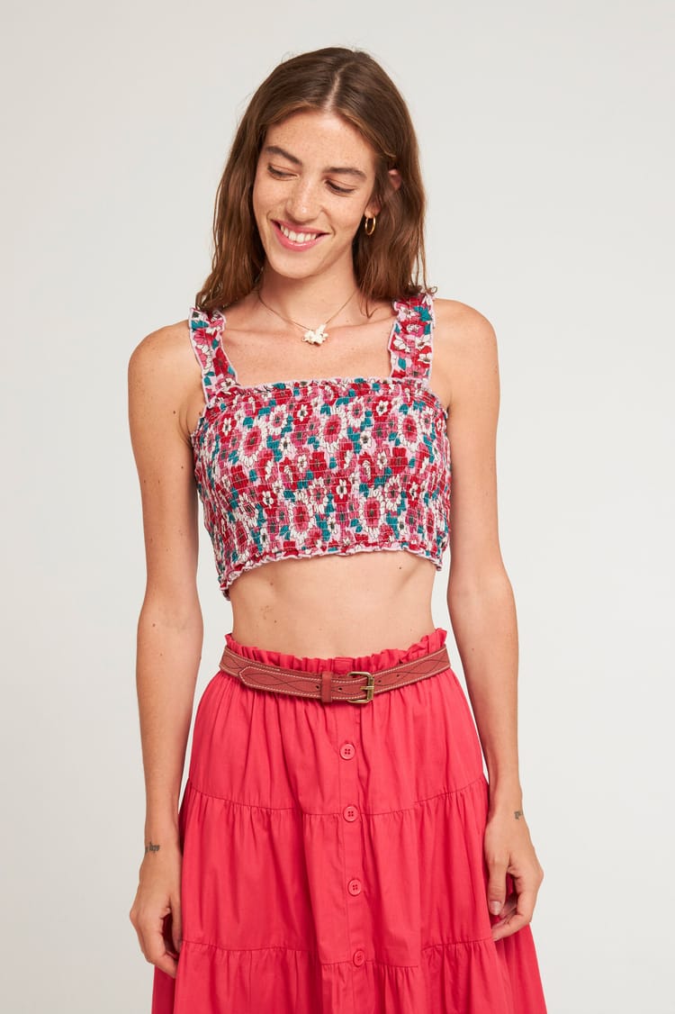 antik batik Croptop imprimé 60's