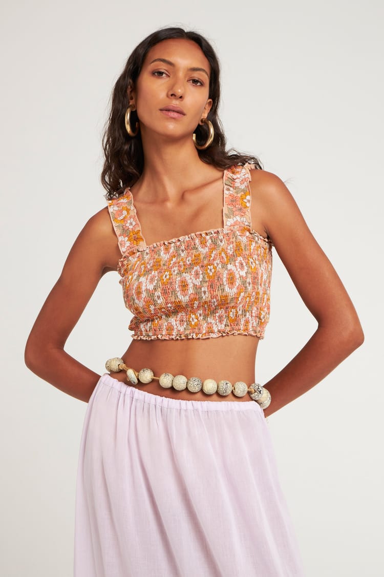 Antik Batik Croptop Imprimé Fleuri 60's