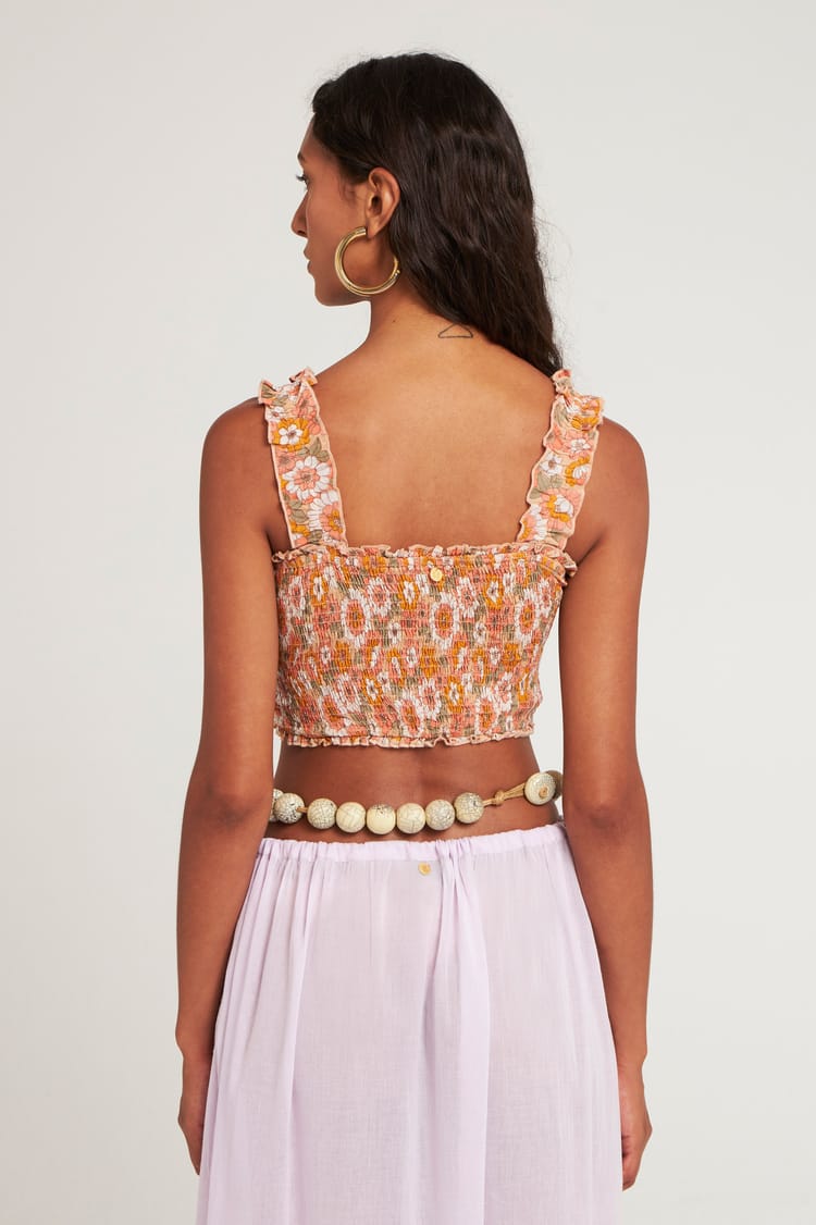 Antik Batik Croptop Imprimé Fleuri 60's