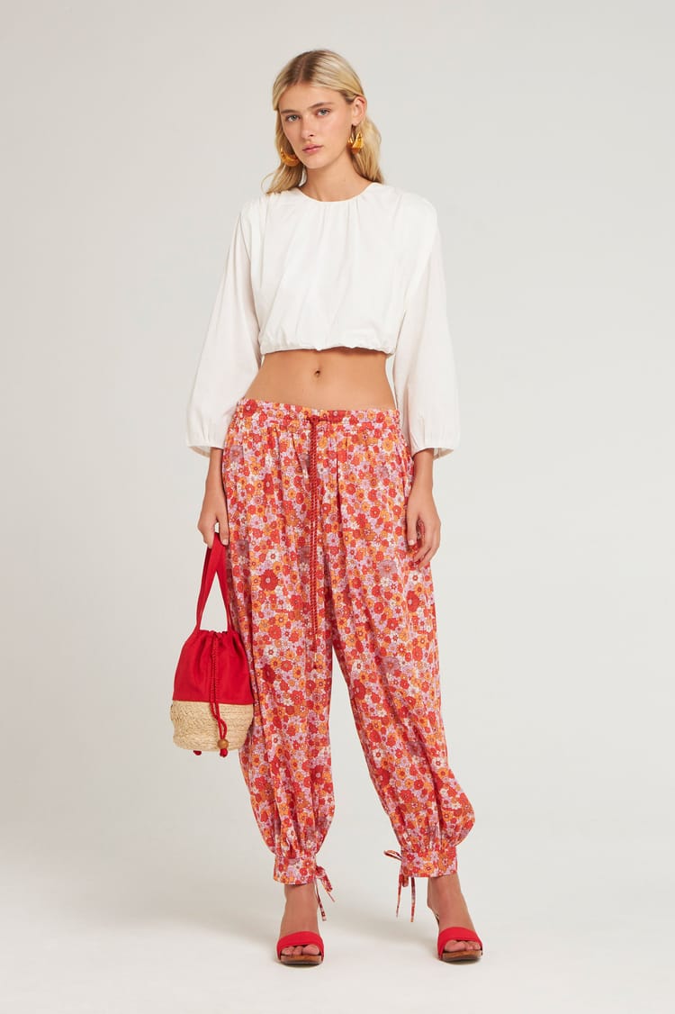 Antik Batik Croptop Vaporeux Blanche