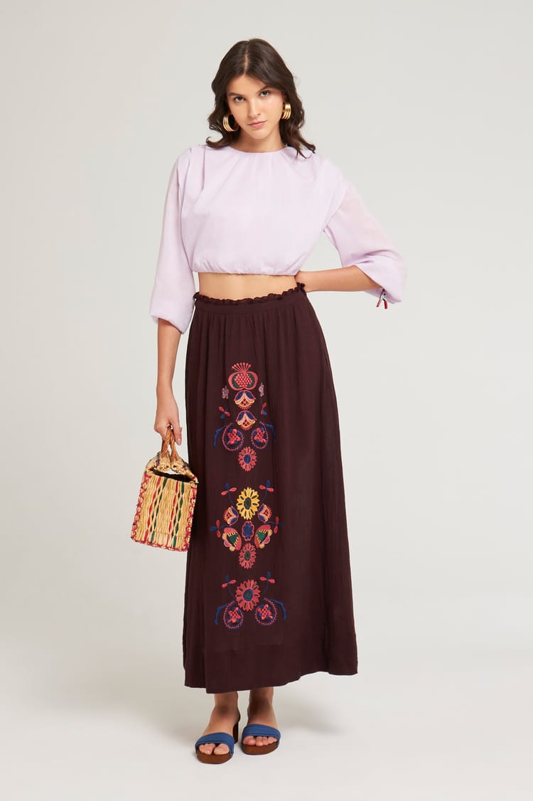 Antik Batik Croptop Vaporeux Violet Clair