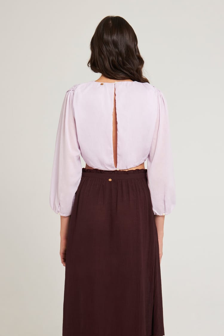 Antik Batik Croptop Vaporeux Violet Clair