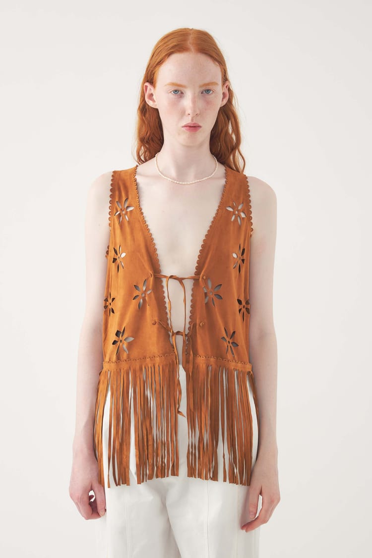 Antik Batik Gilet En Daim Tya