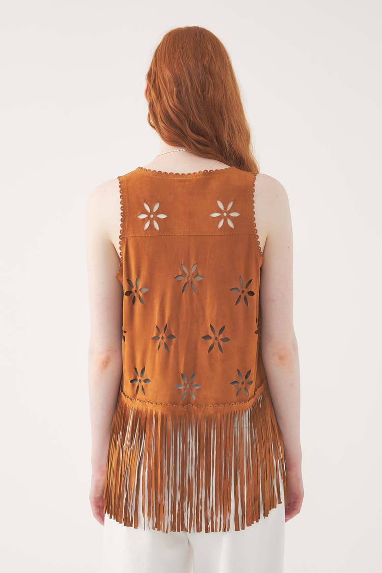 Antik Batik Gilet En Daim Tya