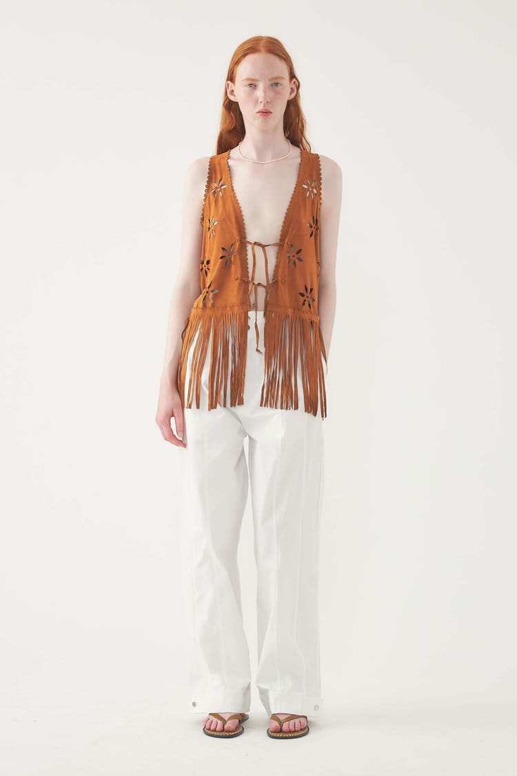 antik batik Gilet en daim Tya