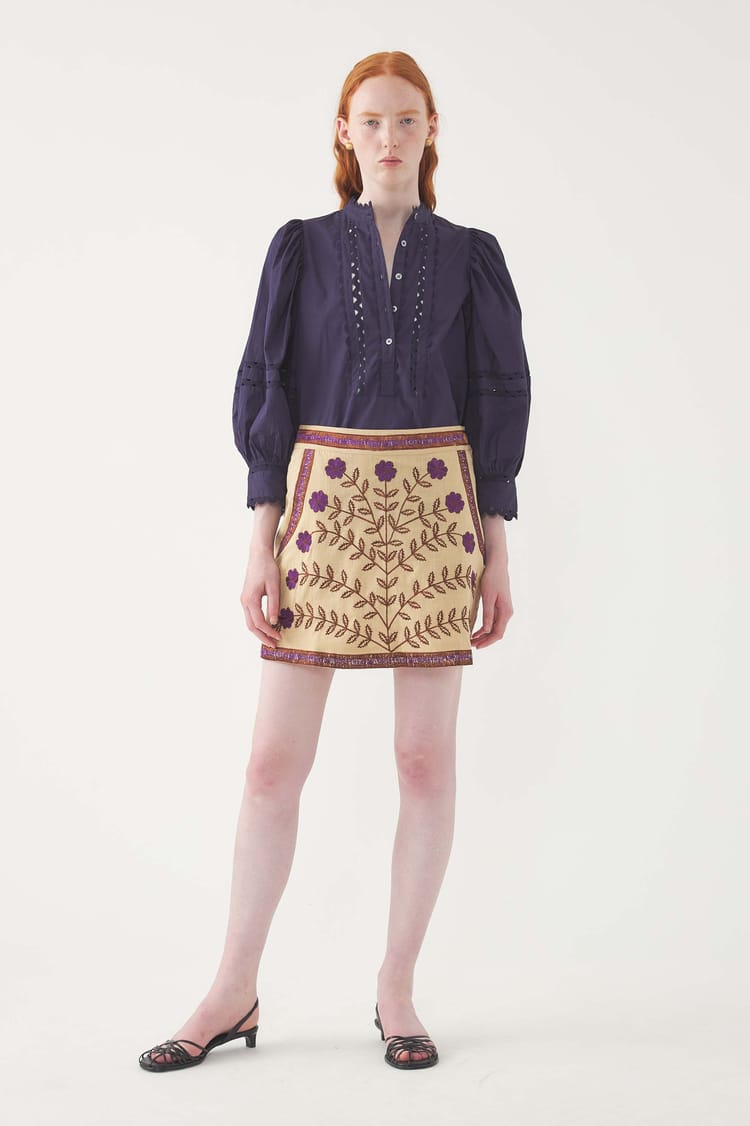 antik batik Jupe brodée Ary