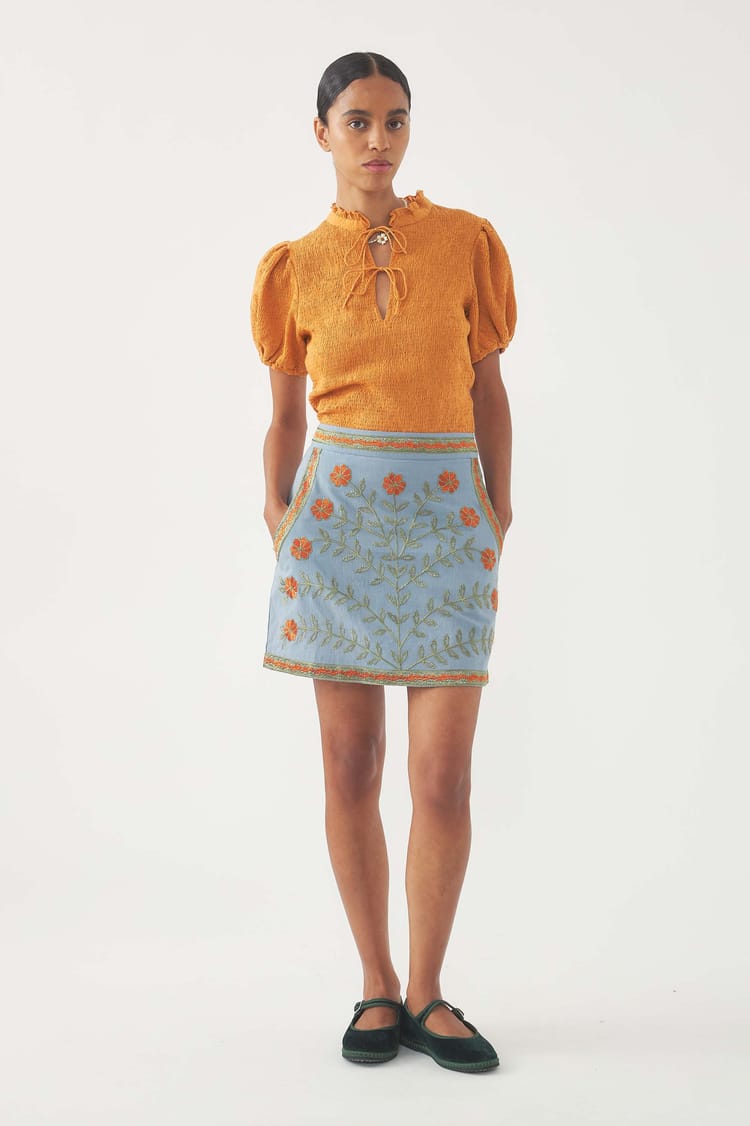 antik batik Jupe brodée Ary