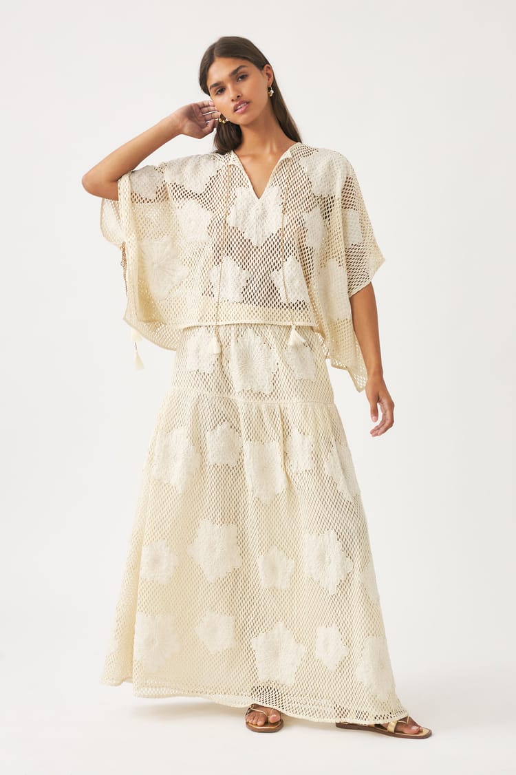 Antik Batik Jupe Noire En Résille