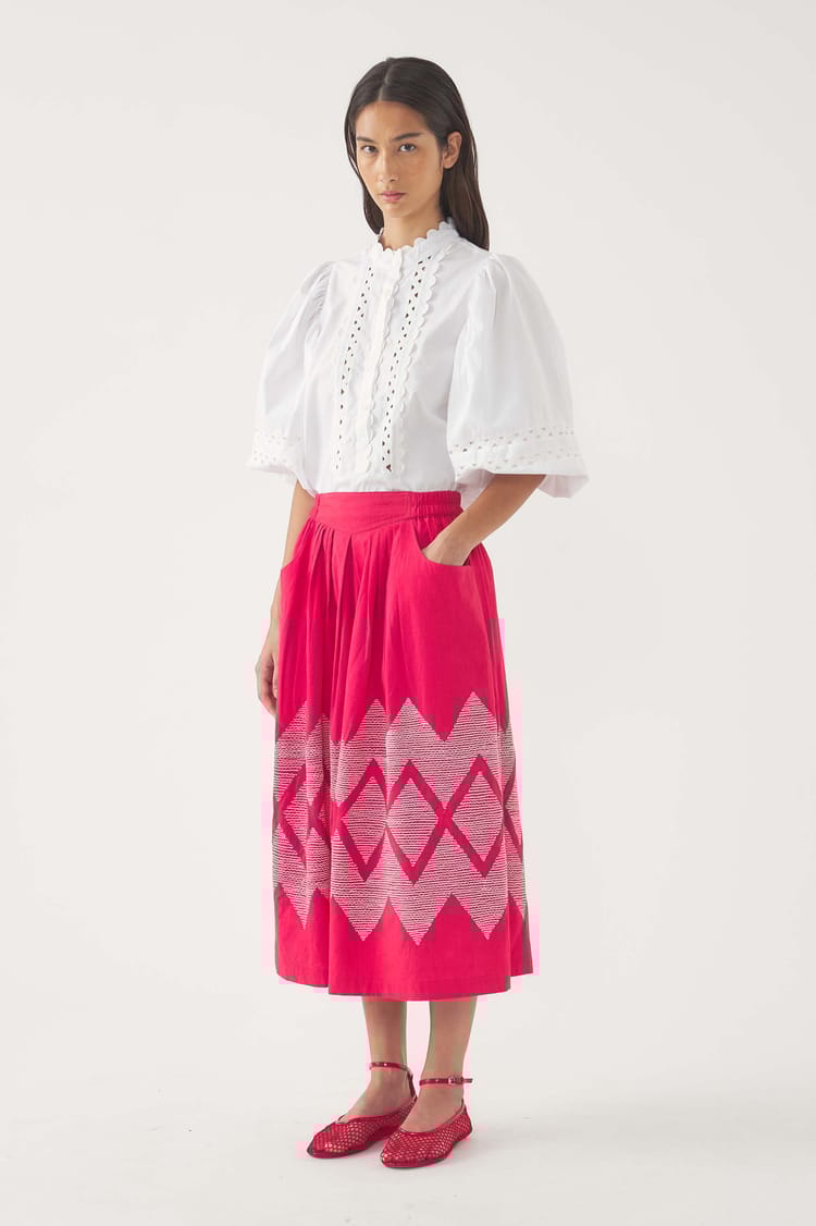 antik batik Jupe-short brodée Tolede