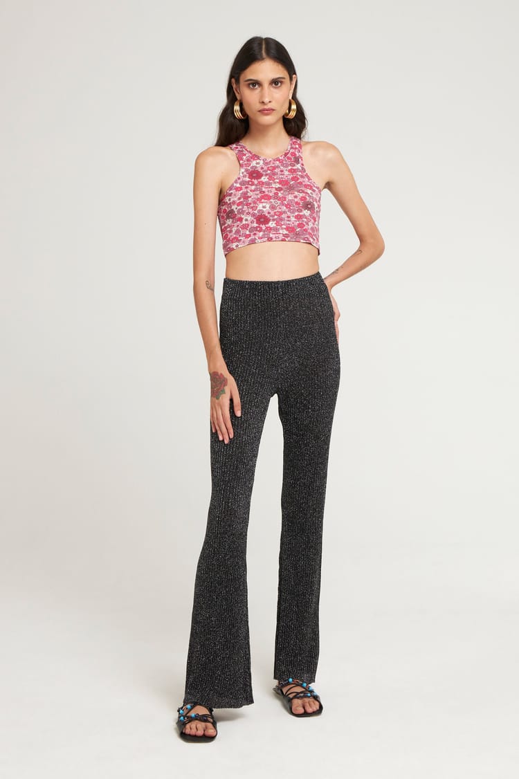 antik batik Pantalon évasé à paillettes