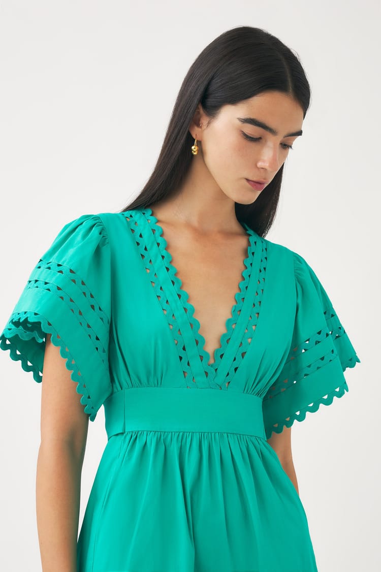 Antik Batik Robe Bleue Courte Popeline