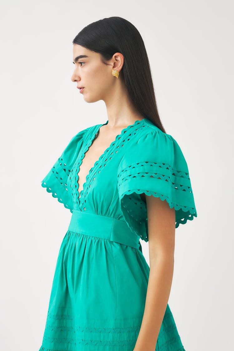 Antik Batik Robe Bleue Courte Popeline