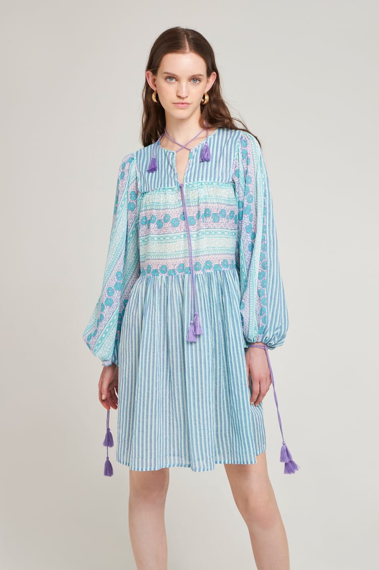 Antik Batik Robe Courte Fluide En Coton