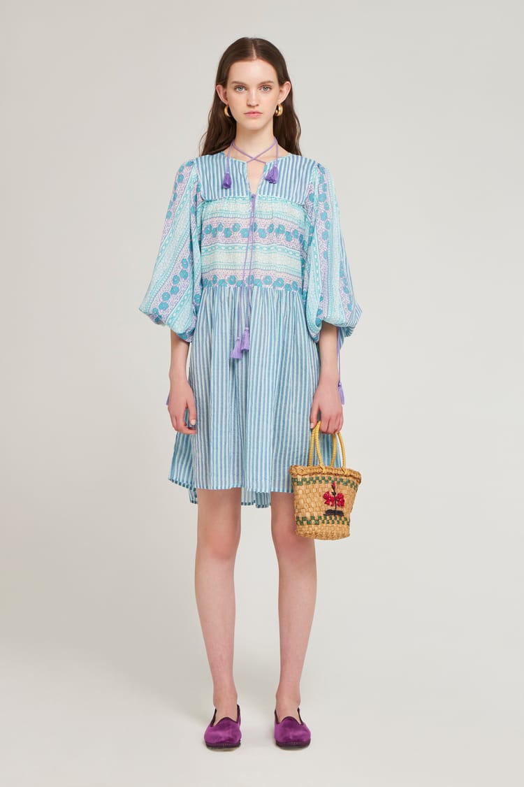 Antik Batik Robe Courte Fluide En Coton