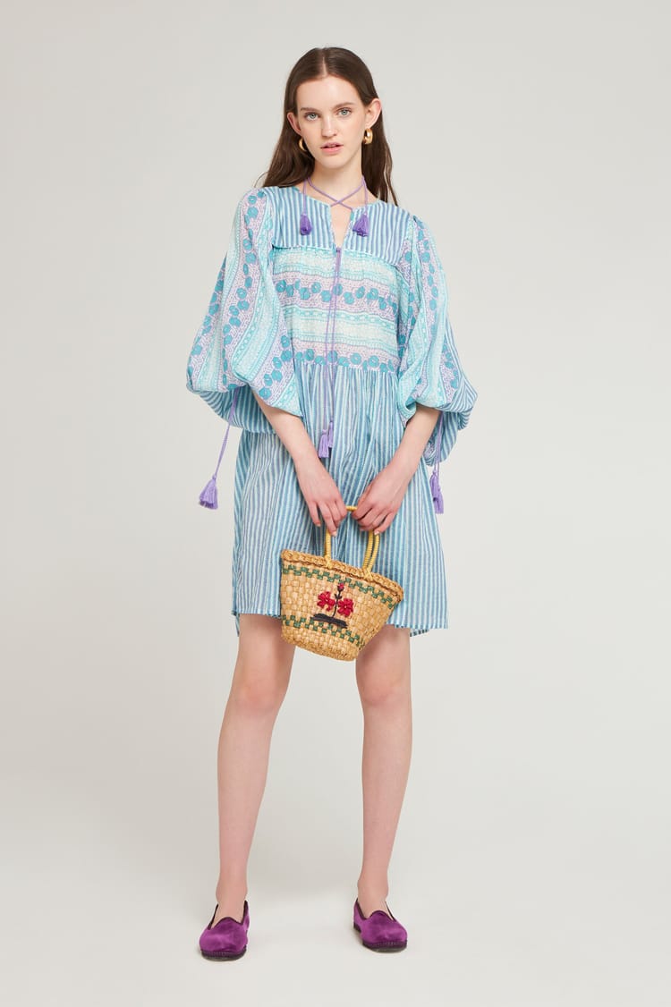 antik batik Robe courte fluide en Coton