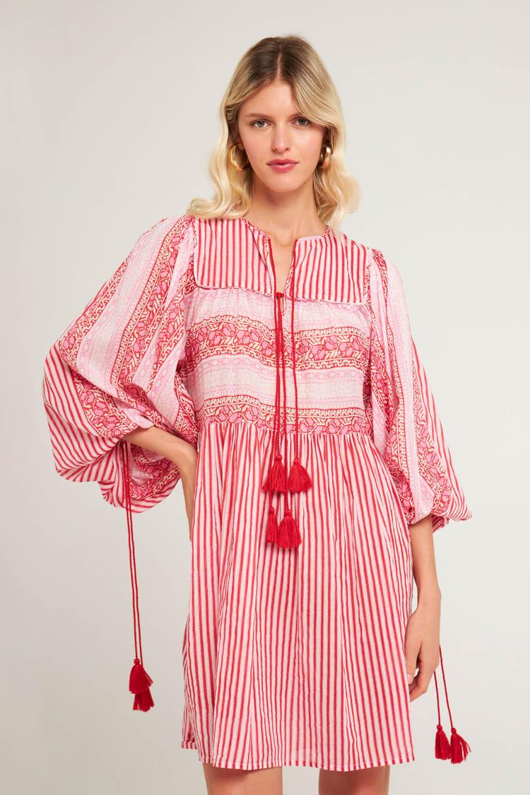 Antik Batik Robe Courte Fluide Rose