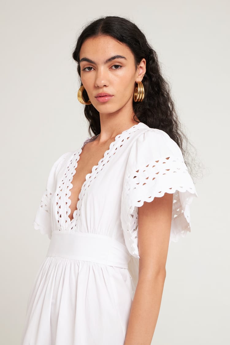 Antik Batik Robe Courte Popeline Blanche