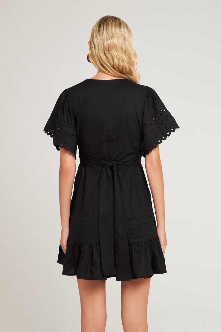 Antik Batik Robe Courte Popeline Noire