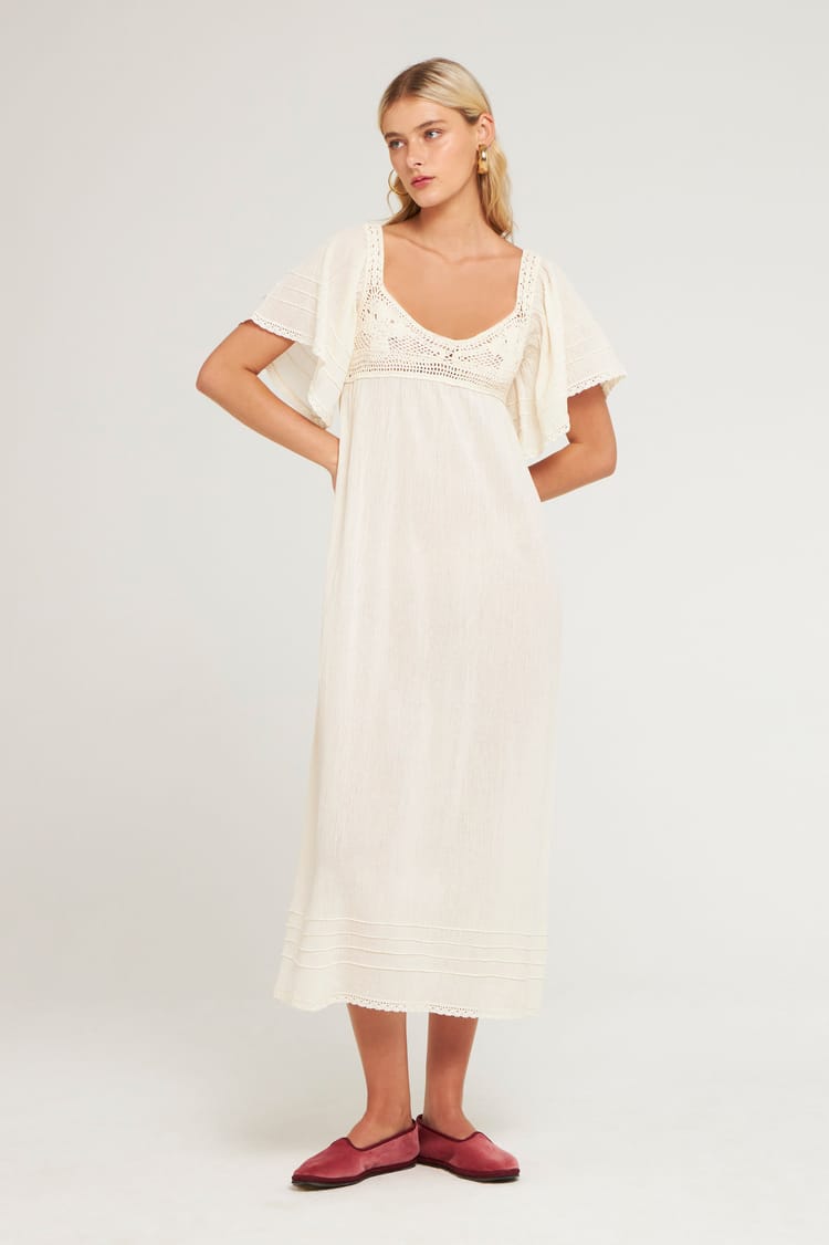 Antik Batik Robe Dos Nu Blanche