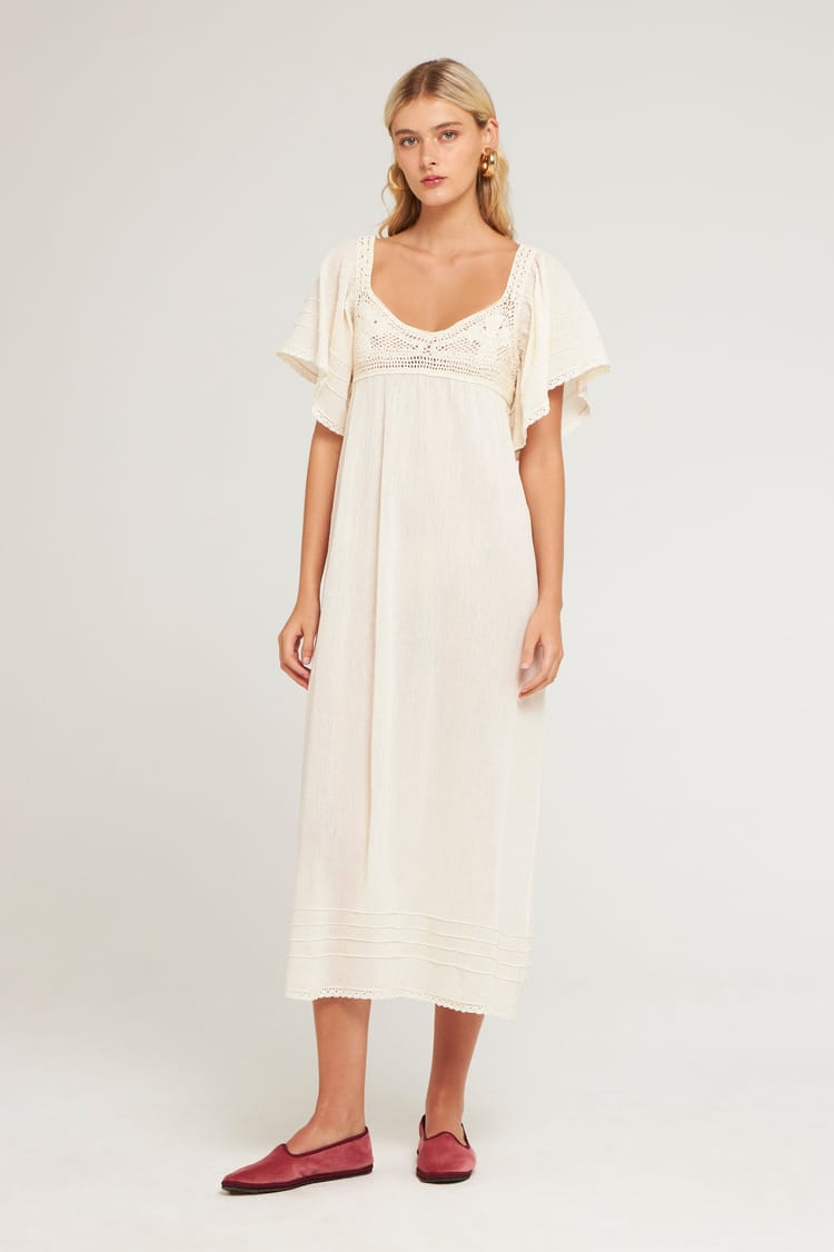 antik batik Robe dos nu blanche