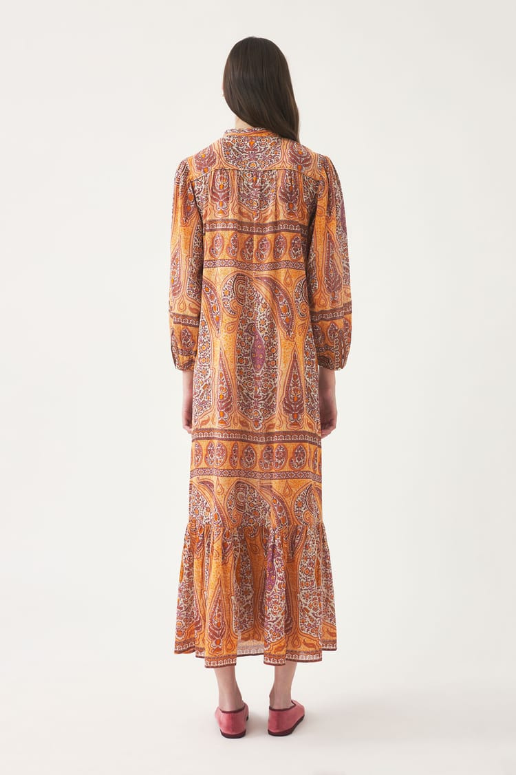Antik Batik Robe Imprimée Bohème En Coton