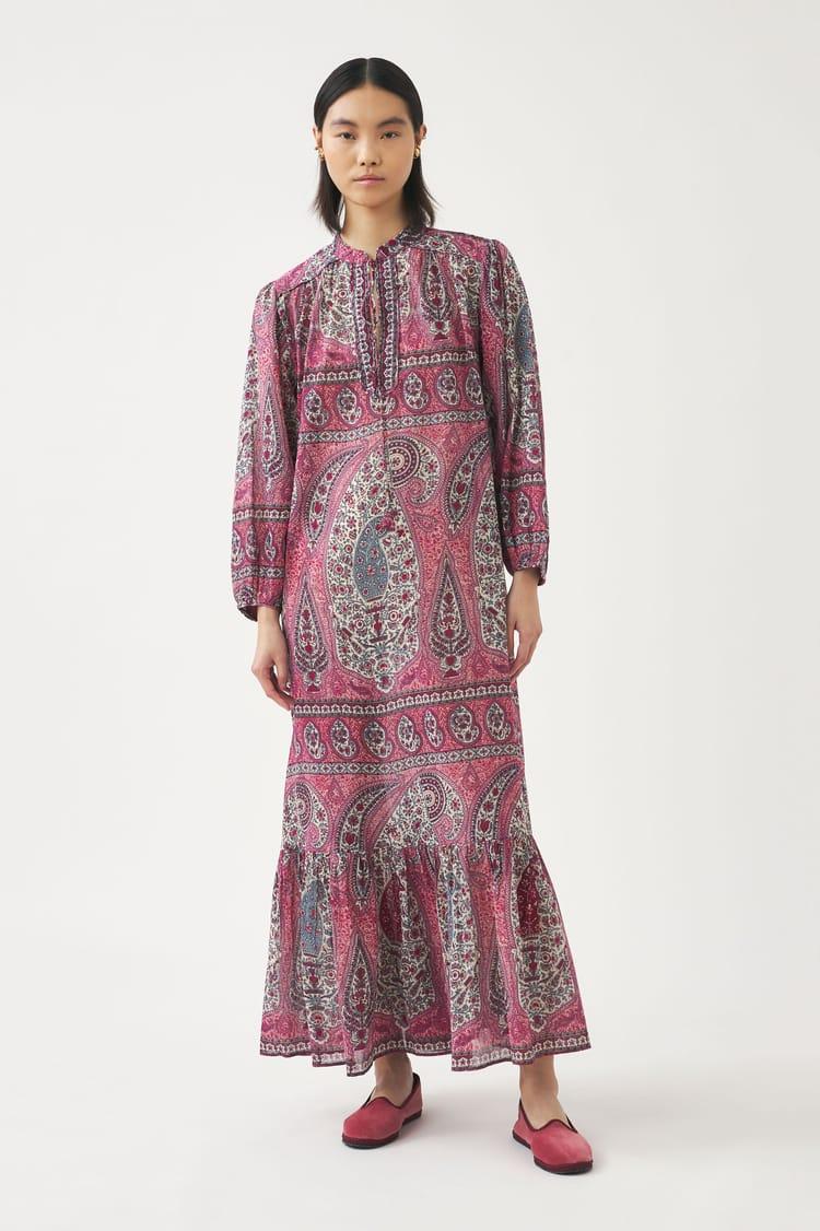 Antik Batik Robe Imprimée Bohème En Coton