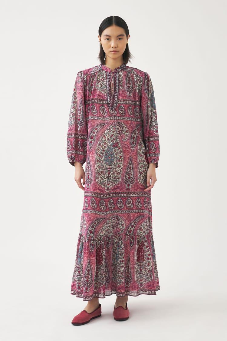 antik batik Robe imprimée bohème en coton