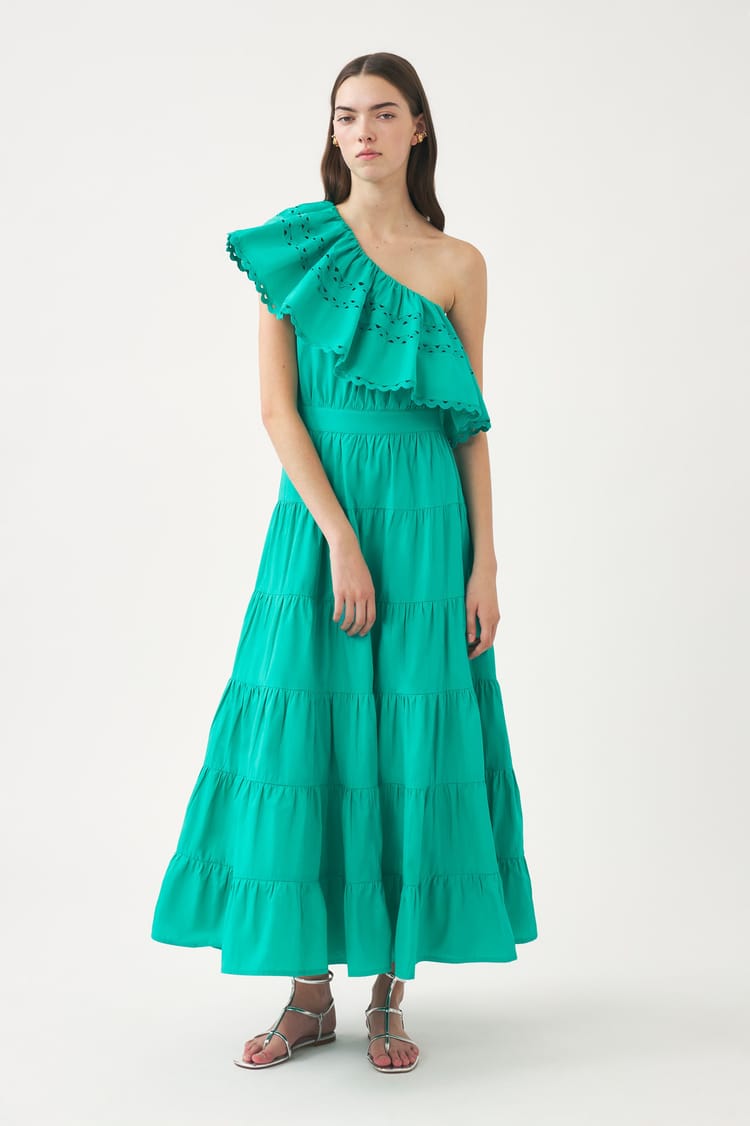 Antik Batik Robe Longue Bleue Asymétrique