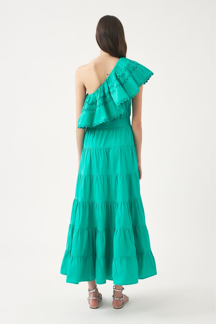 Antik Batik Robe Longue Bleue Asymétrique