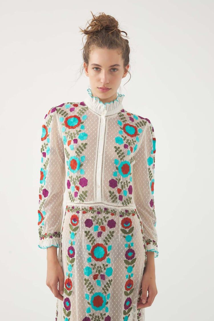 Antik Batik Robe Longue Brodée Ary