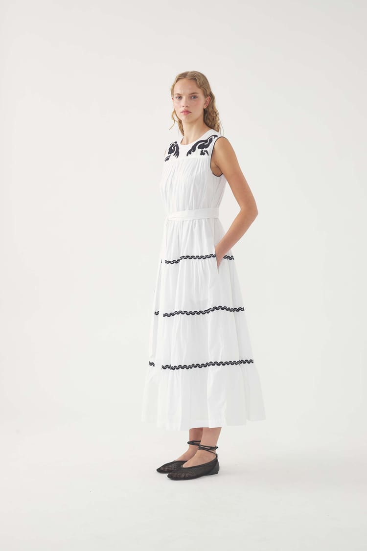 antik batik Robe longue brodée Dalli