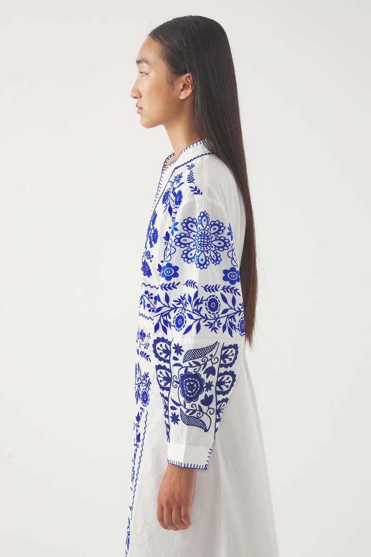 Antik Batik Robe Longue Brodée Mamie