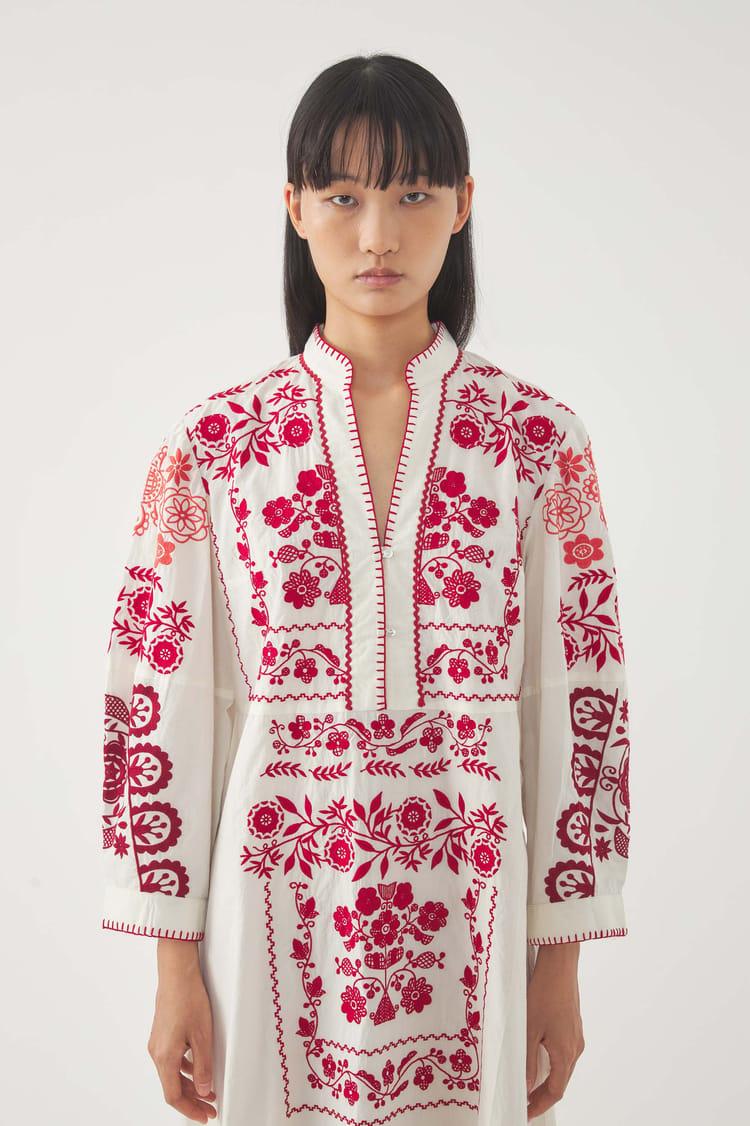 Antik Batik Robe Longue Brodée Mamie