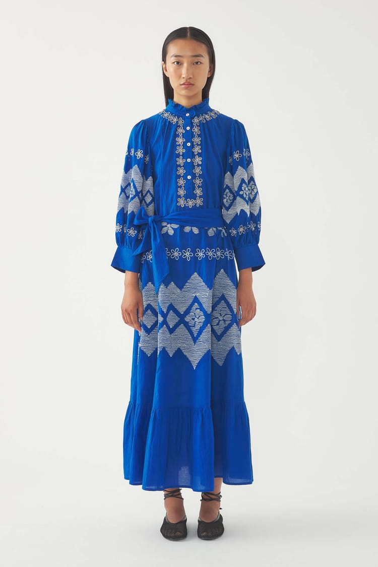 antik batik Robe longue brodée Tolede