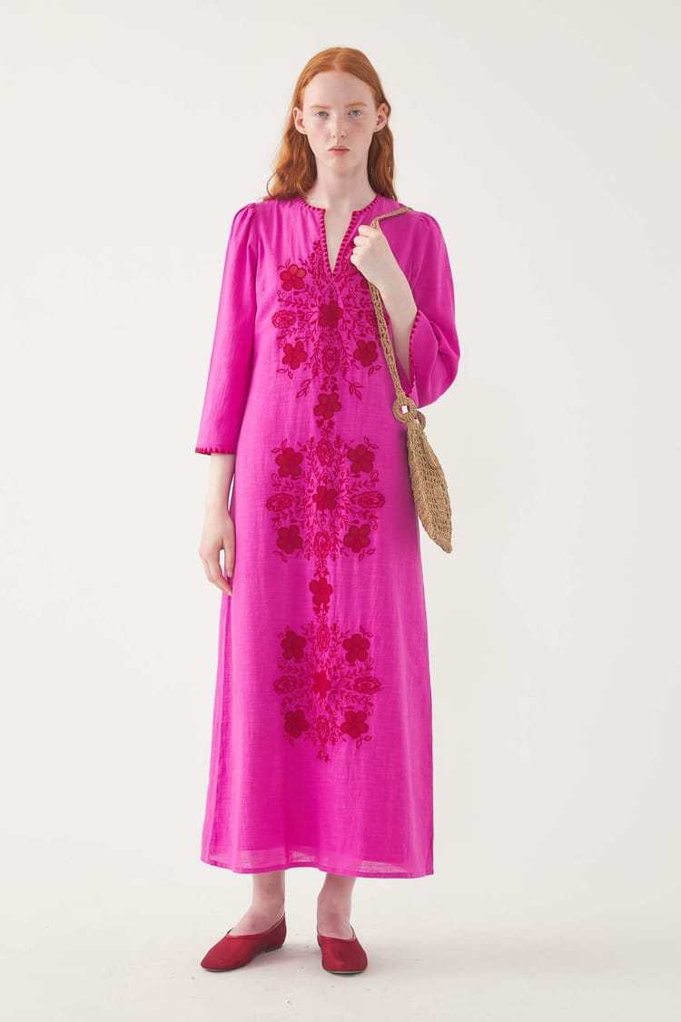 antik batik Robe longue brodée Vahani