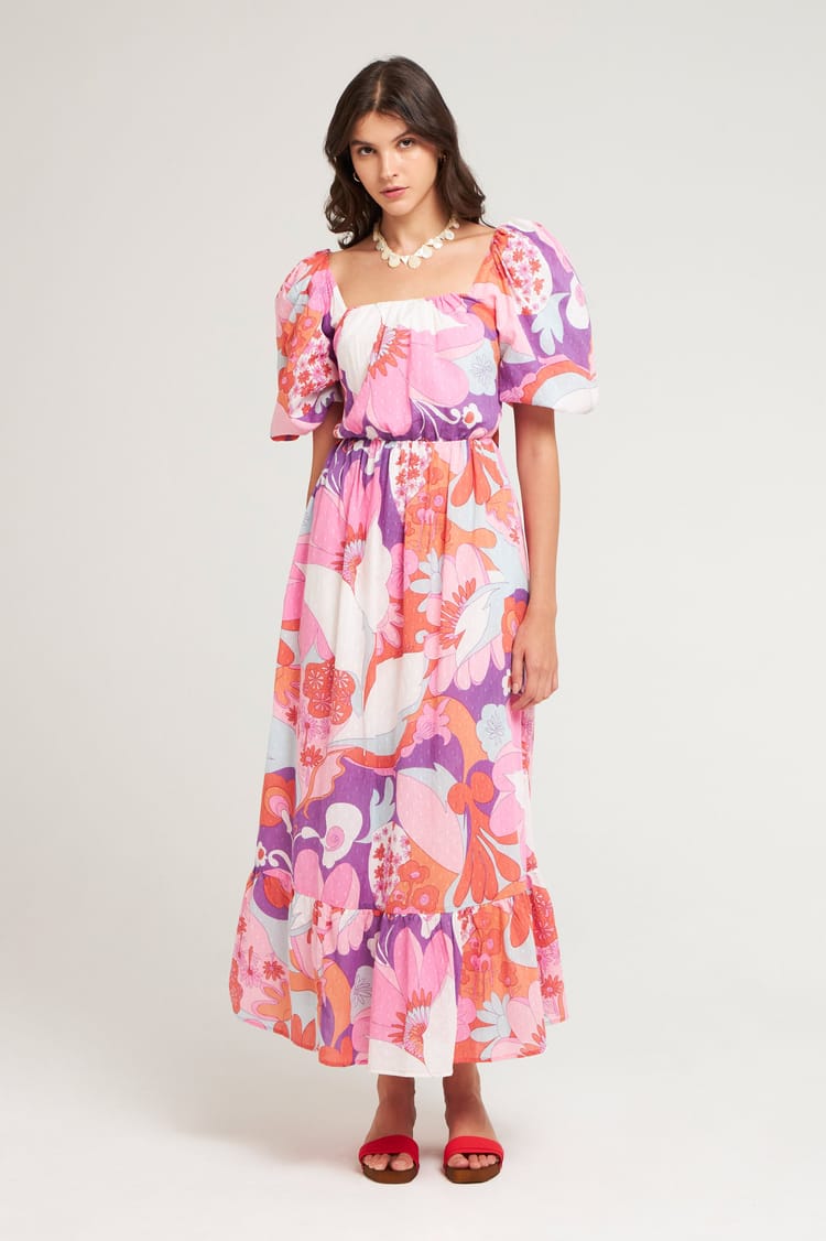 Antik Batik Robe Longue En Voile De Coton Plumetis