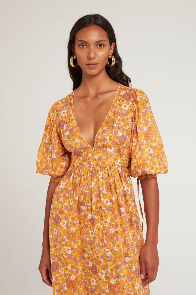 Antik Batik Robe Longue Orange