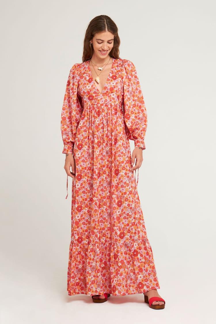 Antik Batik Robe Longue Rose